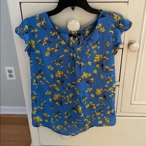 Blue floral blouse